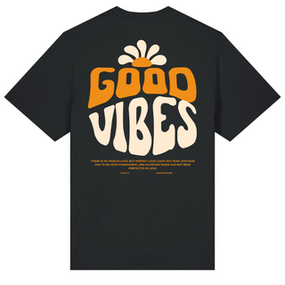 Good Vibes Flowers Oversized Shirt Back- und Frontprint Variante, Mountain Movers christliches Design