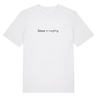 Jesus over everything Shirt Detailansicht, Mountain Movers christliche Streetwear
