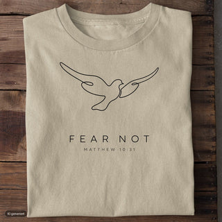 Fear Not Taube T-Shirt, Beige, Vorderseite