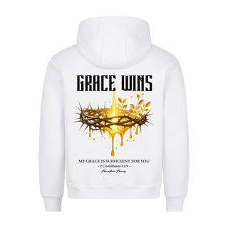 Grace win Hoodie BackPrint Variante, Mountain Movers christliches Design