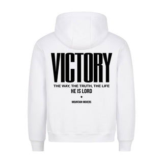 Victory in Jesus Christ Hoodie BackPrint Variante, Mountain Movers christliches Design