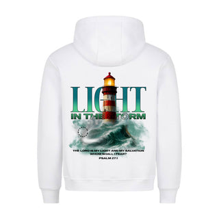 God as Our Light and Salvation Hoodie BackPrint Variante, Mountain Movers christliches Design
