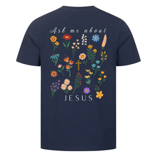 Ask me about Jesus Detailansicht, Mountain Movers christliche Streetwear