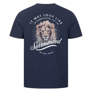 Surrounded by you Shirt Backprint Detailansicht, Mountain Movers christliche Streetwear