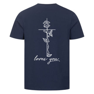 Jesus loves you Rose Detailansicht, Mountain Movers christliche Streetwear