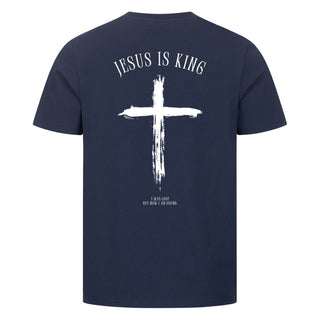 Jesus is King minimalistic Shirt Backprint Detailansicht, Mountain Movers christliche Streetwear