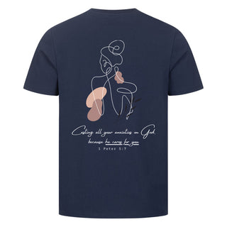 He cares for you Detailansicht, Mountain Movers christliche Streetwear