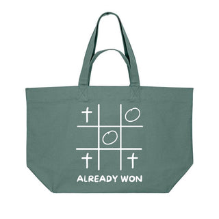 Already Won Shopping Bag Detailansicht, Mountain Movers christliche Streetwear
