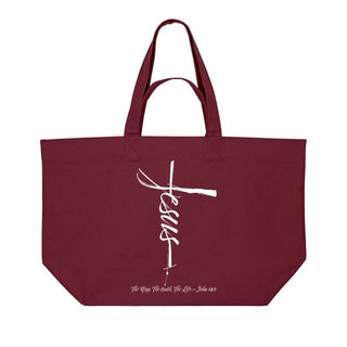 Jesus Cross Shopping Bag Detailansicht, Mountain Movers christliche Streetwear