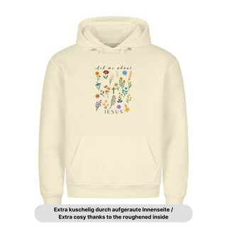 Ask me about Jesus - little flowers Hoodie Variante, Mountain Movers christliches Design