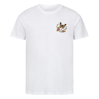 Let your Faith Bloom and Fly Shirt Front & Back Detailansicht, Mountain Movers christliche Streetwear