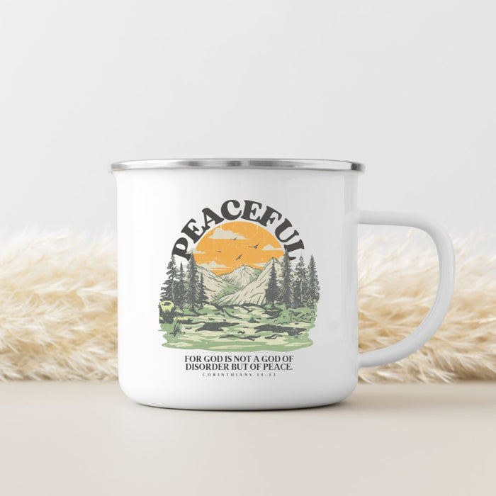 Peaceful enamel mug