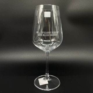 Oh... Wasser berührt bauchiges  Weinglas Variante, Mountain Movers christliches Design