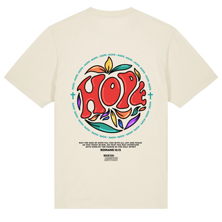 Hope Romans 15:13 Oversized Shirt Detailansicht, Mountain Movers christliche Streetwear