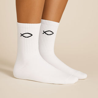 Ichtys Socken Variante, Mountain Movers christliches Design