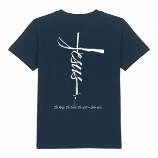 Jesus Cross Kinder T-Shirt Backprint, Farbvariante
