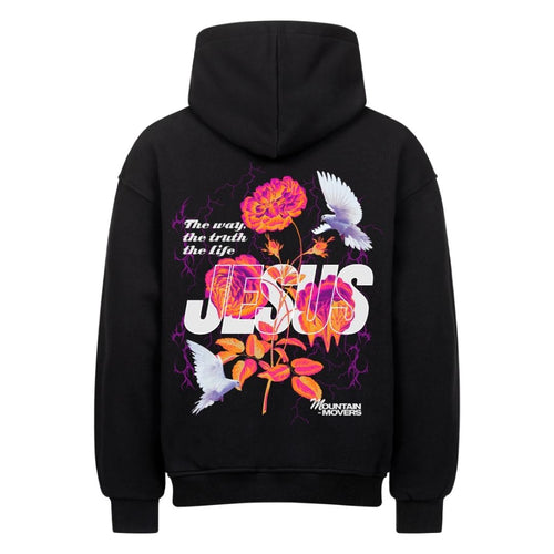 Jesus Flower Oversized Hoodie Backprint