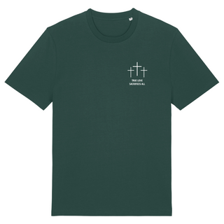 Sacrifices All Minimalistic Shirt Detailansicht, Mountain Movers christliche Streetwear