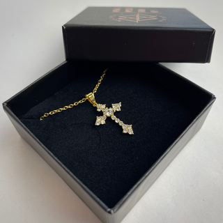 goldene verzierte Kreuzkette Variante, Mountain Movers christliches Design