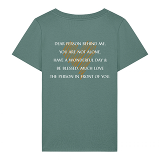 Dear Person Herz Frauen T-Shirt BackPrint, getragen