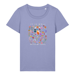 It is well (Flowers) Frauen Shirt Detailansicht, Mountain Movers christliche Streetwear