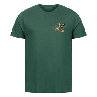 Let your Faith Bloom and Fly Shirt Front & Back Detailansicht, Mountain Movers christliche Streetwear