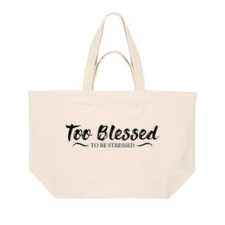 Too Blessed Shopping Bag Detailansicht, Mountain Movers christliche Streetwear