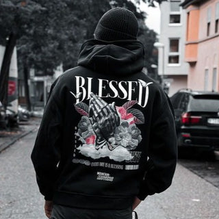 Blessed Streetwear Hoodie BackPrint Variante, Mountain Movers christliches Design