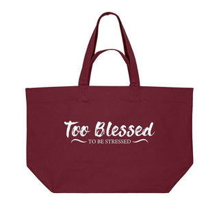 Too Blessed Shopping Bag Detailansicht, Mountain Movers christliche Streetwear
