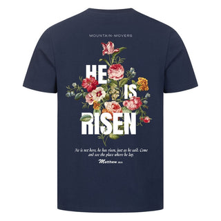 He is Risen Streetwear Shirt BackPrint Detailansicht, Mountain Movers christliche Streetwear