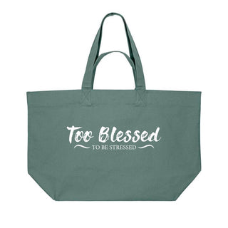 Too Blessed Shopping Bag Detailansicht, Mountain Movers christliche Streetwear