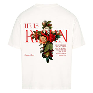 He is Risen Oversized Shirt BackPrint Variante, Mountain Movers christliches Design