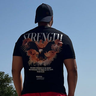 Strength Streetwear Oversized Shirt BackPrint Variante, Mountain Movers christliches Design