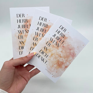 Der Herr Jubelt Postkarte Variante, Mountain Movers christliches Design