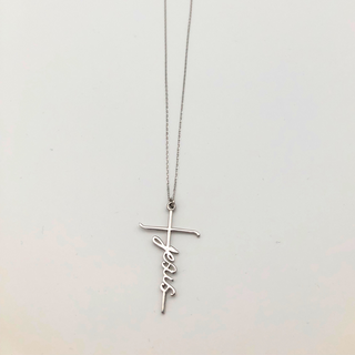 Jesus Cross Kette 925 Sterling Silber, getragen