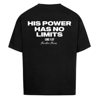 HIS POWER Oversized Shirt BackPrint Variante, Mountain Movers christliches Design