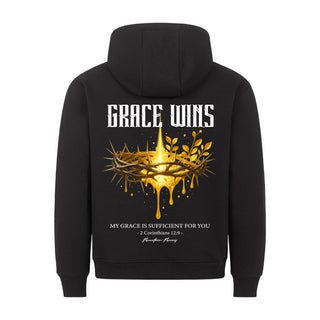 Grace win Hoodie BackPrint, christliche Streetwear von Mountain Movers