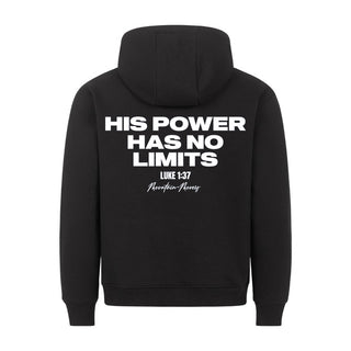 HIS POWER Hoodie BackPrint, christliche Streetwear von Mountain Movers