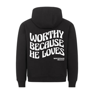 WORTHY Hoodie BackPrint, christliche Streetwear von Mountain Movers