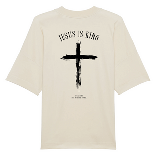 Jesus is King Minimalistic BackPrint Oversized Shirt Variante, Mountain Movers christliches Design