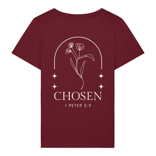 Chosen Flower Frauen T-Shirt BackPrint, Detailansicht