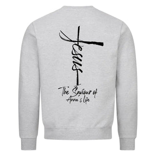 Jesus Cross Pullover Personalisiert, Nahaufnahme