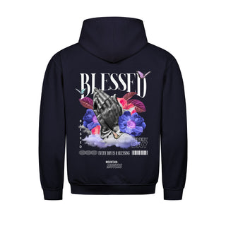 Blessed Streetwear Hoodie BackPrint Detailansicht, Mountain Movers christliche Streetwear