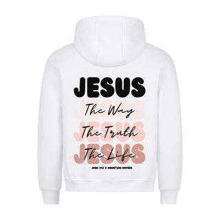 Jesus x John 14:6 Hoodie BackPrint, Nahaufnahme