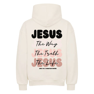 Jesus x John 14:6 Oversized Hoodie BackPrint, Nahaufnahme