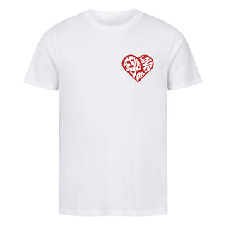 Jesus loves you red heart Shirt, Nahaufnahme