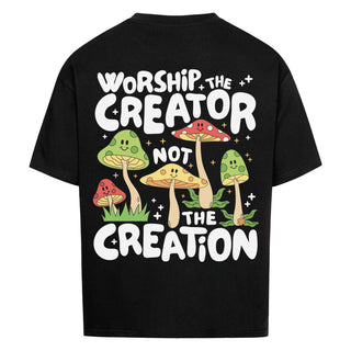Worship the Creator Oversized Shirt BackPrint, Motivdetail