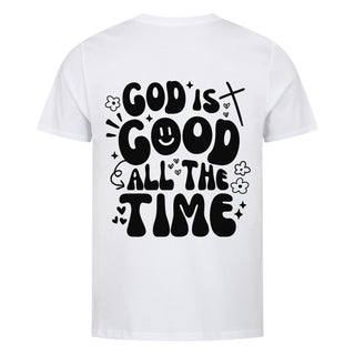 God is good Hearts T-Shirt BackPrint, Nahaufnahme