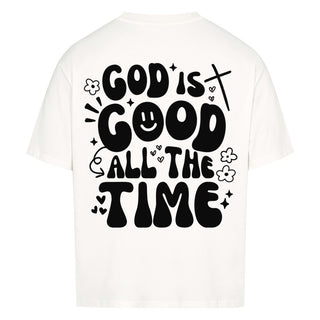 God is good Hearts Oversized Shirt BackPrint, Nahaufnahme