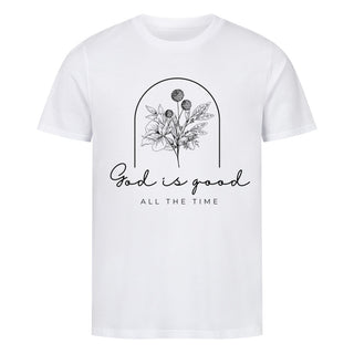 God is good floral Shirt, Nahaufnahme